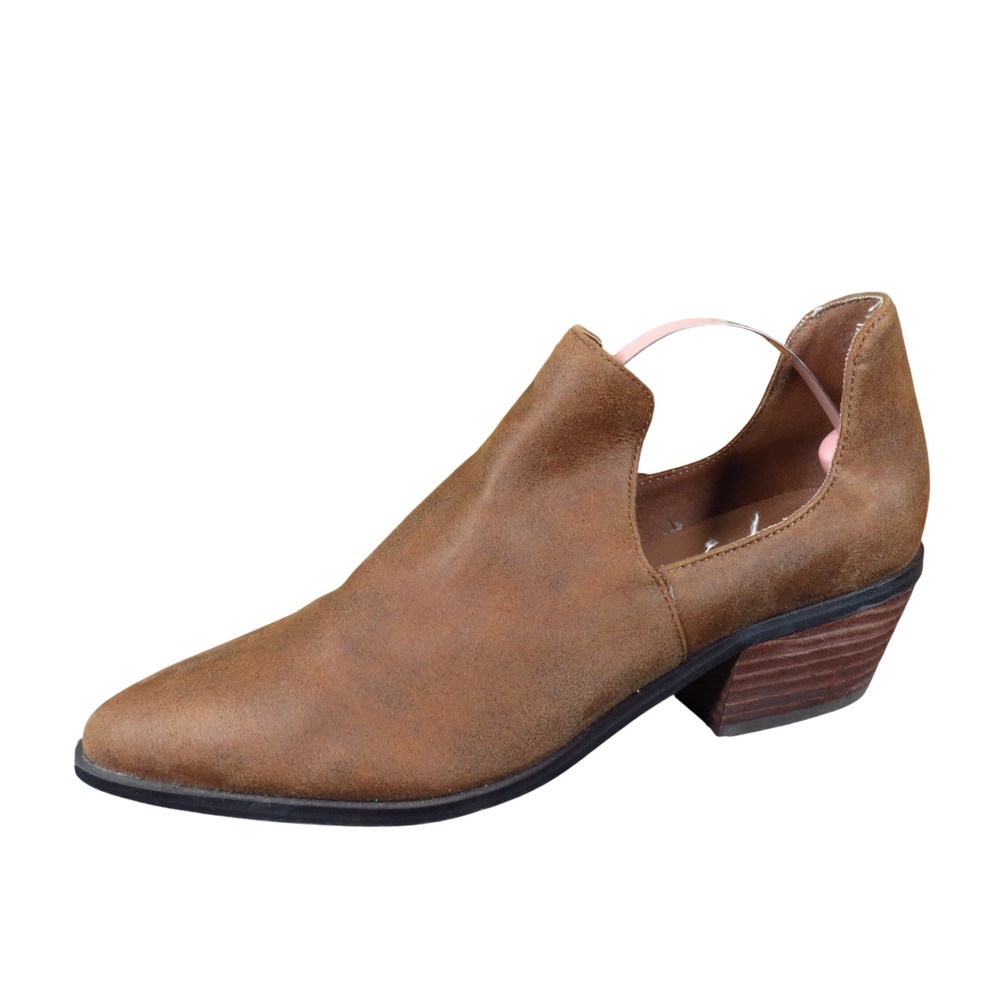 Chinese Laundry Mali Women Ankle Bootie Size 6.5 Fashion Brown Faux Suede Cutout
